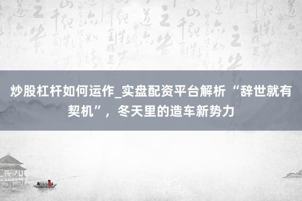 炒股杠杆如何运作_实盘配资平台解析 “辞世就有契机”，冬天里的造车新势力